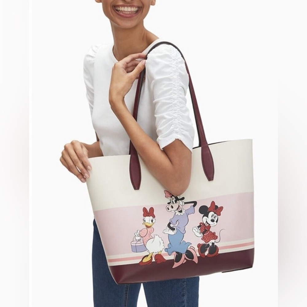 Disney Kate Spade New York Minnie Mouse Clarabelle Cow Daisy Duck Tote Bag Purse - Picture 11 of 12
